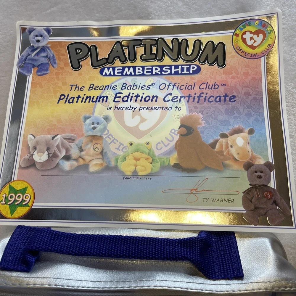 Ty Beanie Babies Official Club Platinum Membership Kit 1999 Silver Case Clubby‎